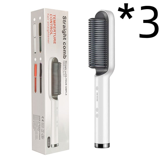 Hair Straightener Brush Ceramic Flat Iron Cordless Design and Adjustable Temperature Control