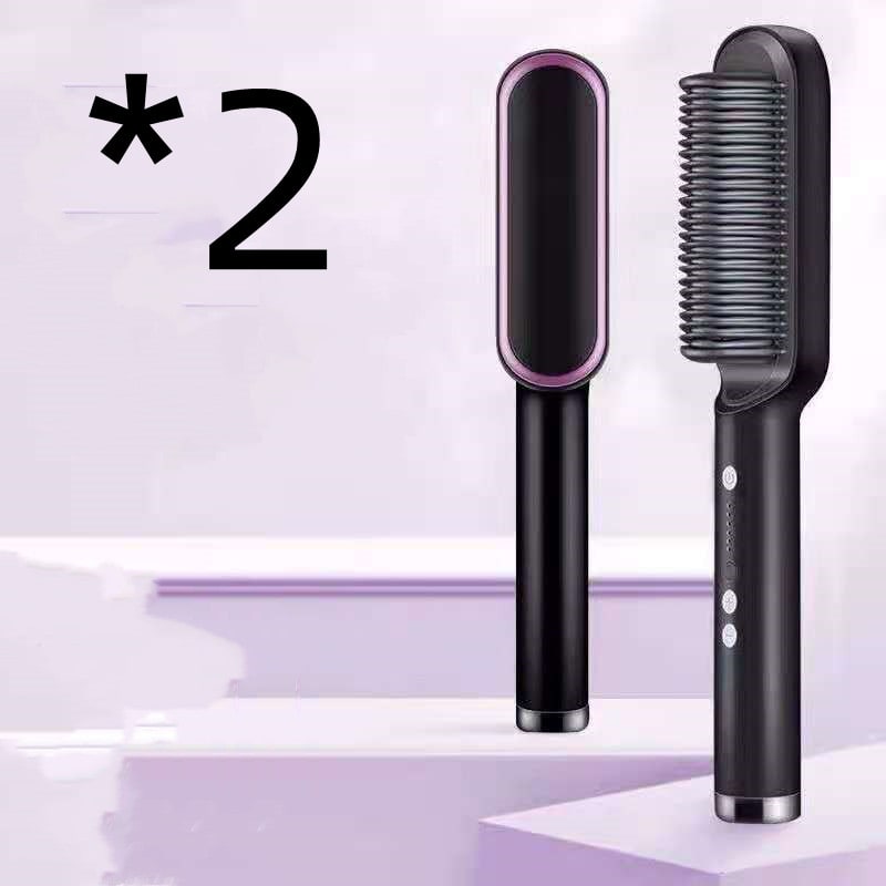 Hair Straightener Brush Ceramic Flat Iron Cordless Design and Adjustable Temperature Control