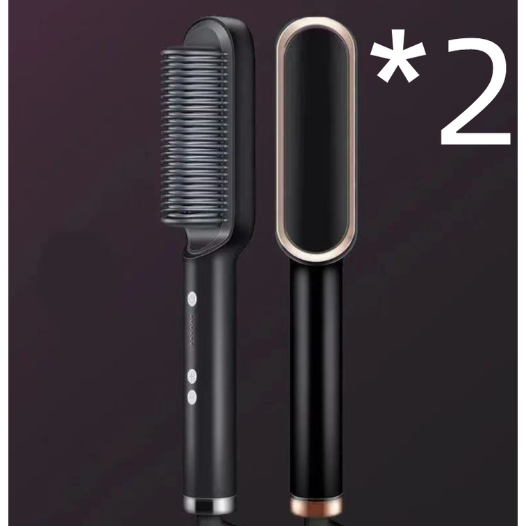 Hair Straightener Brush Ceramic Flat Iron Cordless Design and Adjustable Temperature Control