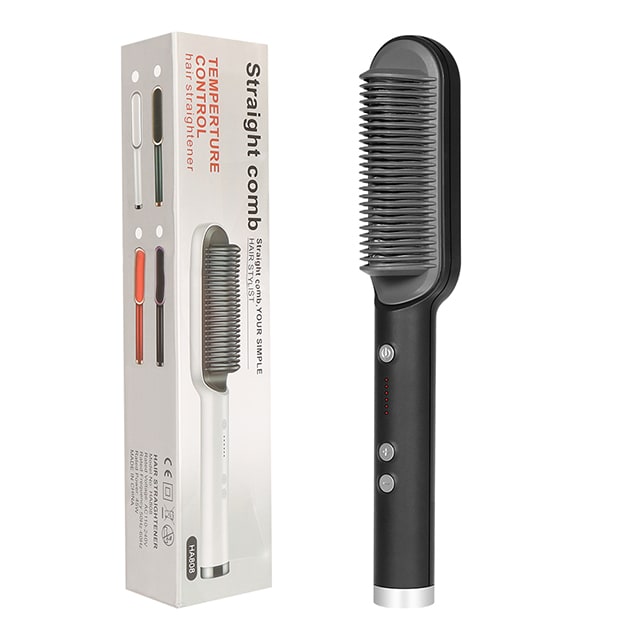 Hair Straightener Brush Ceramic Flat Iron Cordless Design and Adjustable Temperature Control