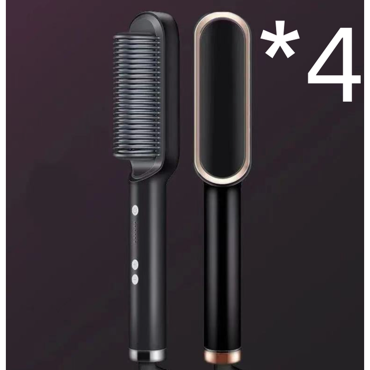 Hair Straightener Brush Ceramic Flat Iron Cordless Design and Adjustable Temperature Control
