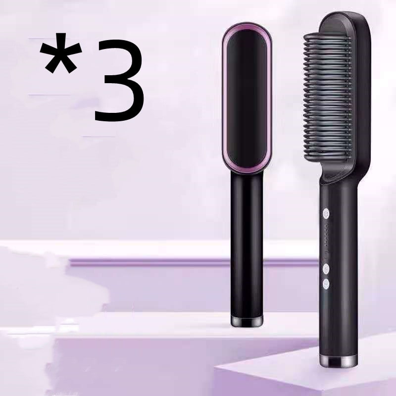 Hair Straightener Brush Ceramic Flat Iron Cordless Design and Adjustable Temperature Control