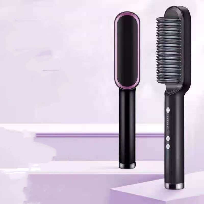 Hair Straightener Brush Ceramic Flat Iron Cordless Design and Adjustable Temperature Control