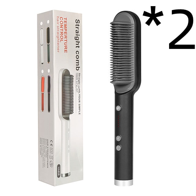 Hair Straightener Brush Ceramic Flat Iron Cordless Design and Adjustable Temperature Control