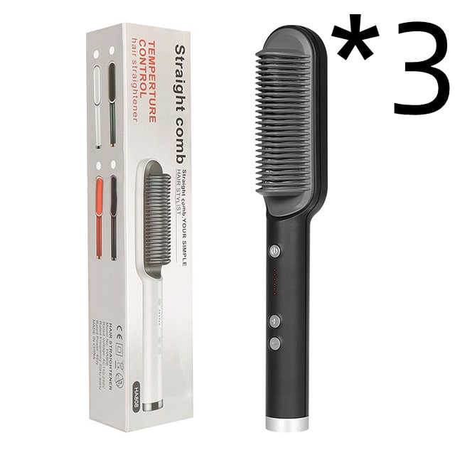 Hair Straightener Brush Ceramic Flat Iron Cordless Design and Adjustable Temperature Control