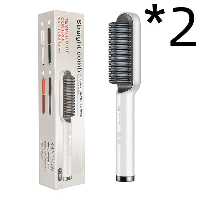 Hair Straightener Brush Ceramic Flat Iron Cordless Design and Adjustable Temperature Control