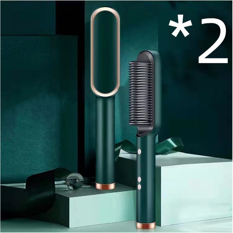 Hair Straightener Brush Ceramic Flat Iron Cordless Design and Adjustable Temperature Control