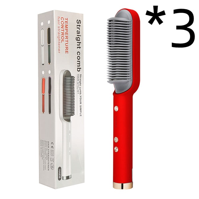 Hair Straightener Brush Ceramic Flat Iron Cordless Design and Adjustable Temperature Control