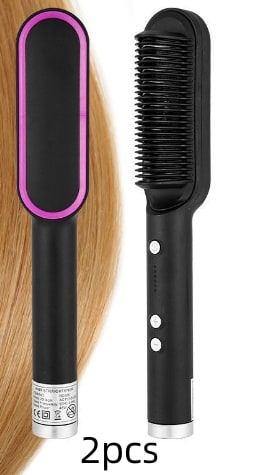 Hair Straightener Brush Ceramic Flat Iron Cordless Design and Adjustable Temperature Control