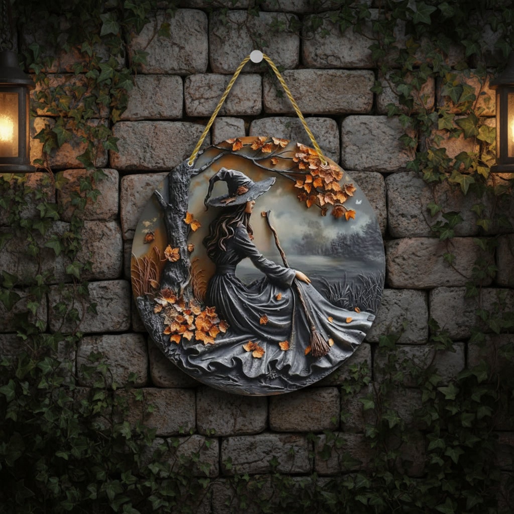 Halloween 3D Relief Wall Art Panel Decor Gnarled Branch Border and Twisted Rope Hanger for Home