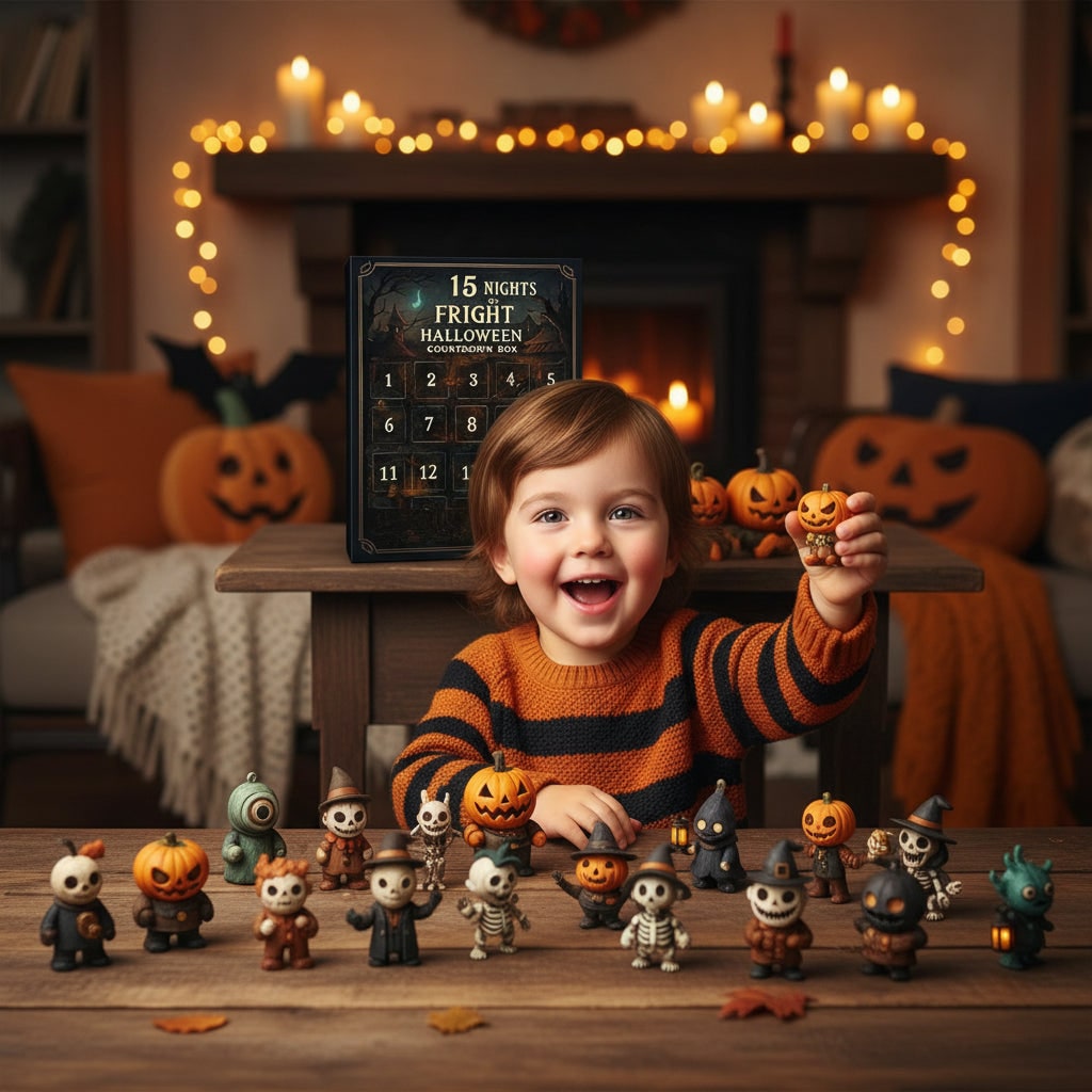 Halloween Advent Calendar Countdown with Toy Figurines for Family Decoration