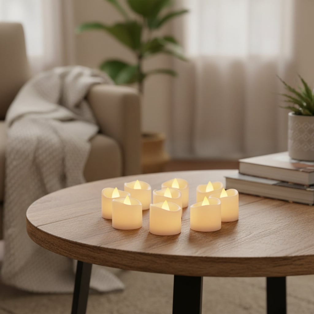 Halloween Battery Operated LED Tea Light Candles with Flameless Warm Glow for Party Decoration