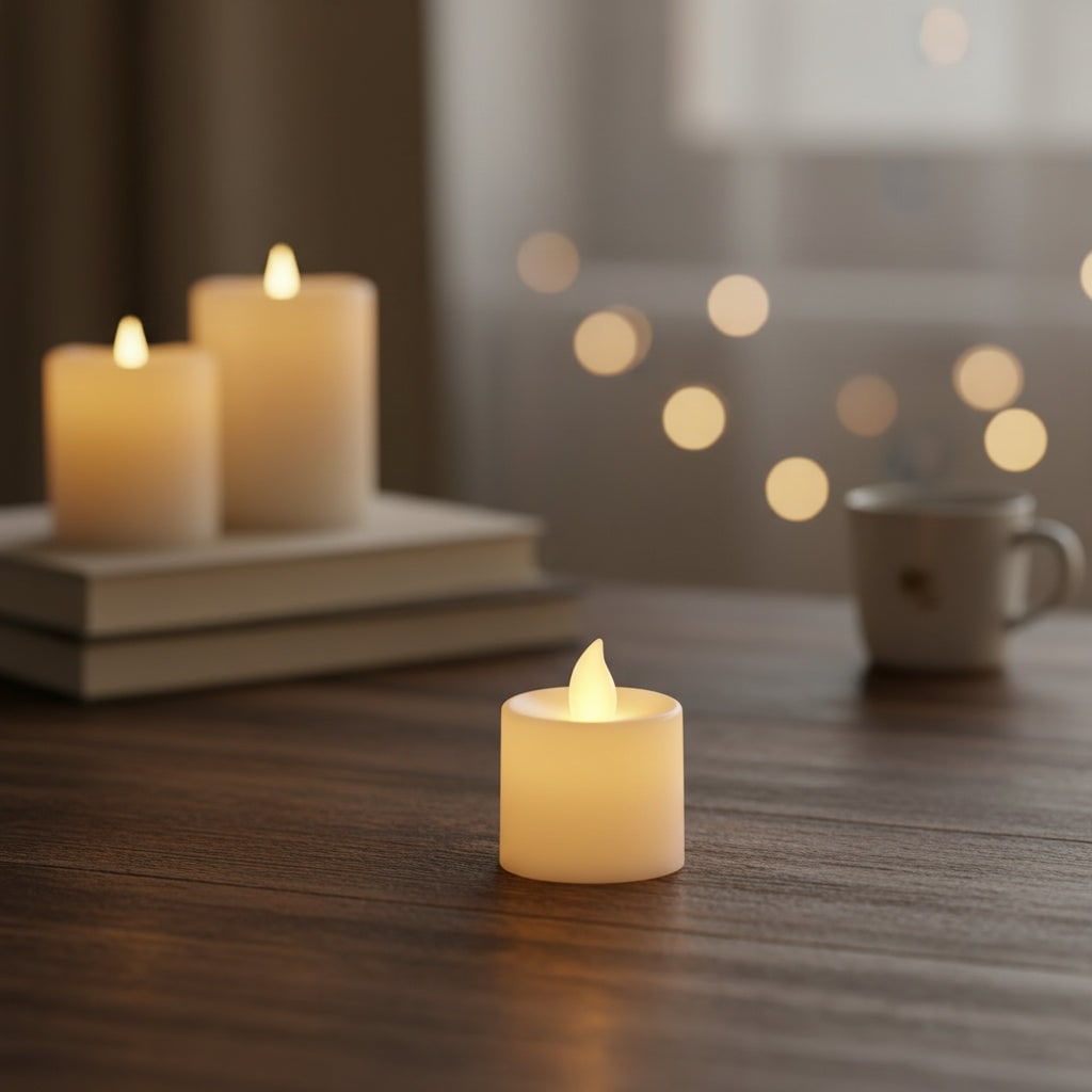 Halloween Battery Powered LED Fake Candles with Flickering Flame and Wavy Edge for Party Decoration