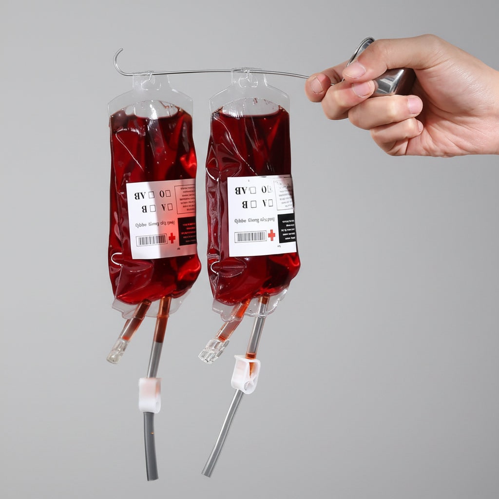 Halloween Blood Bags Drink Pouches with Syringe for Party Decorations and Haunted House Props