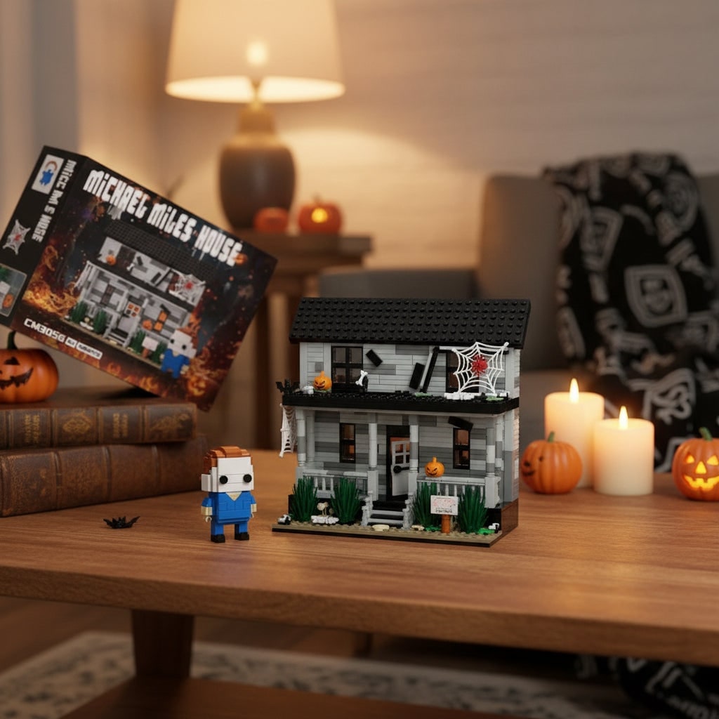 Halloween Building Blocks Magnetic Toy Set Haunted House and Mini Figure for Children