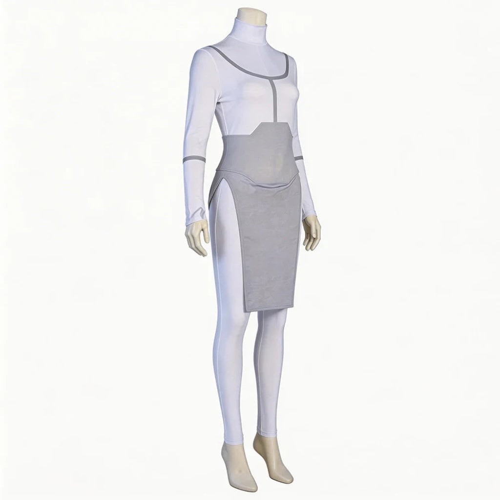 Halloween Cosplay Bodysuit Costume with Mock Turtleneck and Tabard for Anime Outfits
