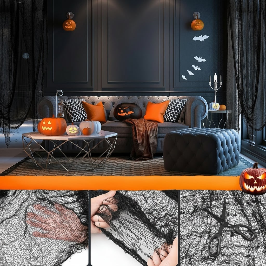 Halloween Creepy Cloth Gauze Stretchable Fabric for Indoor Outdoor Decoration
