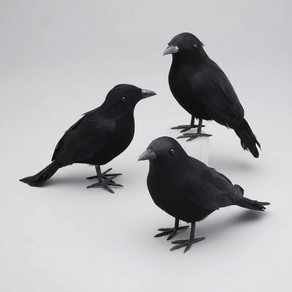 Halloween Crow Decorations Fake Black Artificial for Yard Haunted House Party Decor
