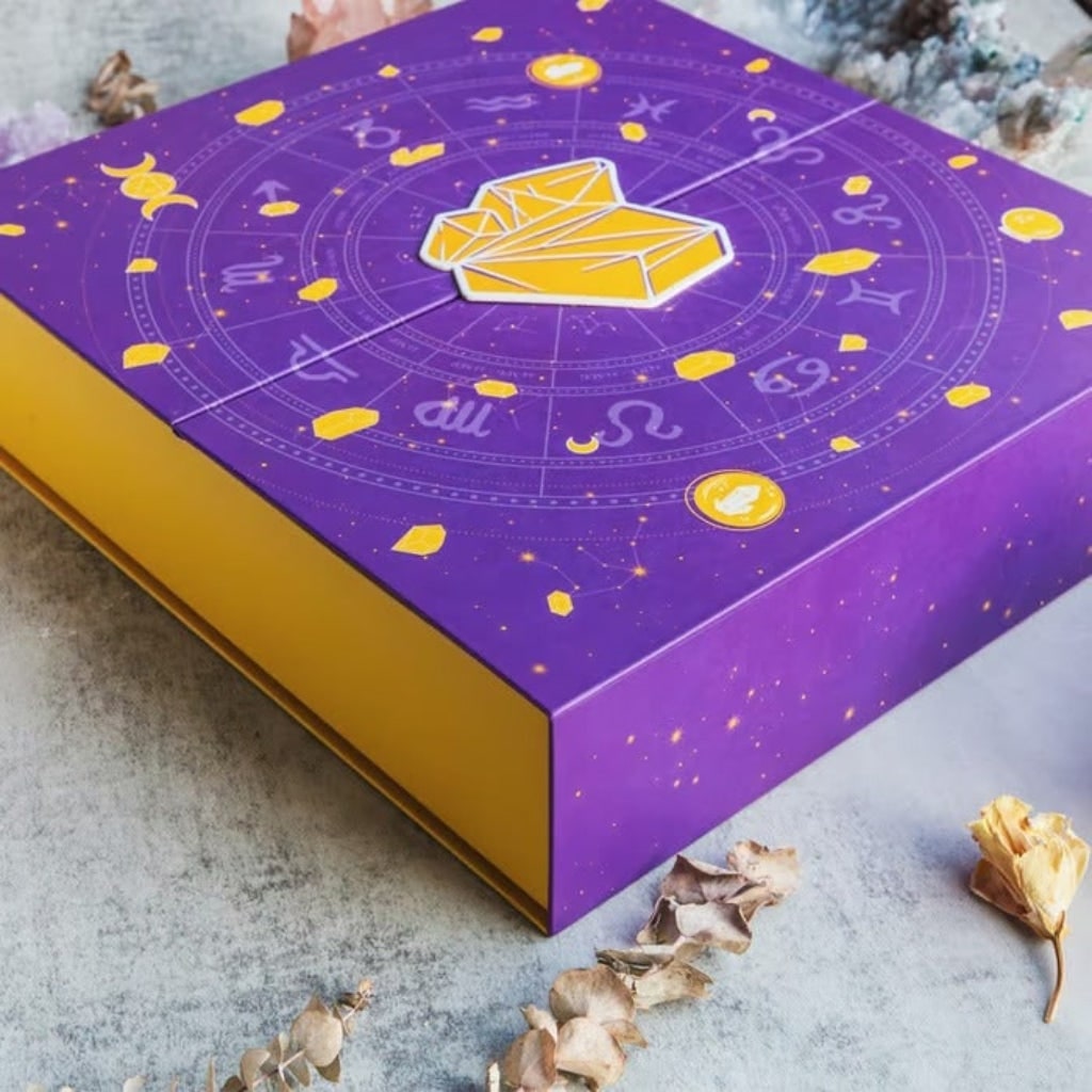 Halloween Crystal Advent Calendar with 24 Gemstone Compartments