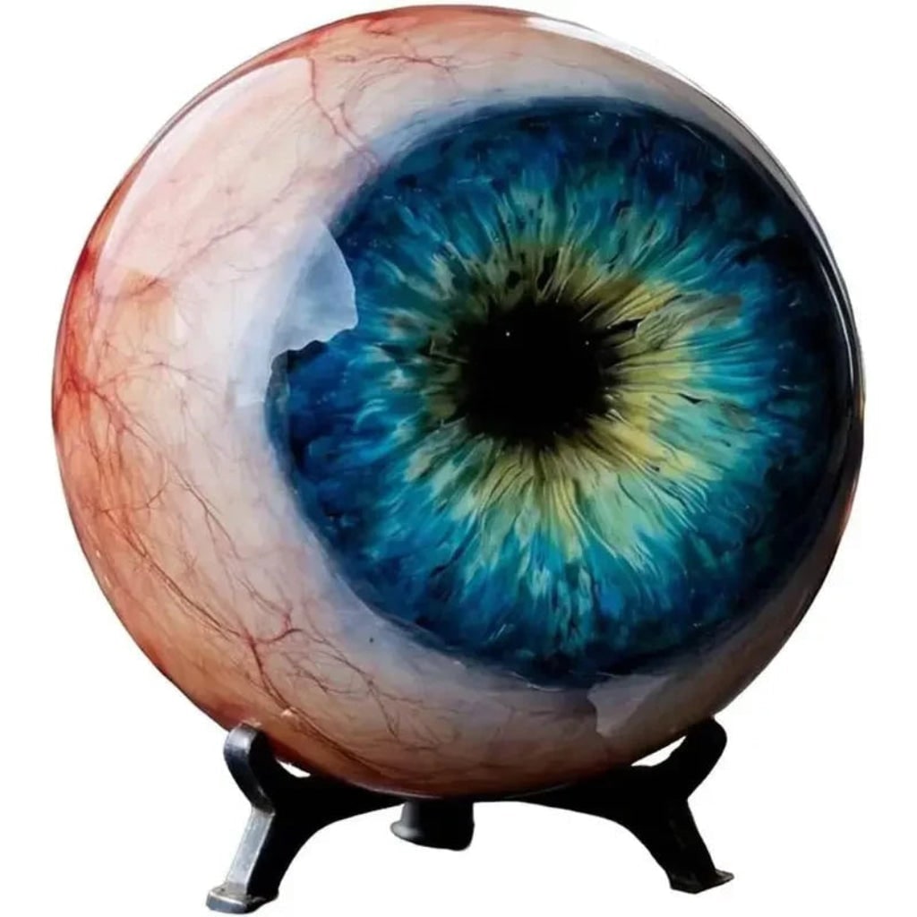 Halloween Eyeball Decor with Witch and Pink Porch Display Stand for Front Door Party Decoration