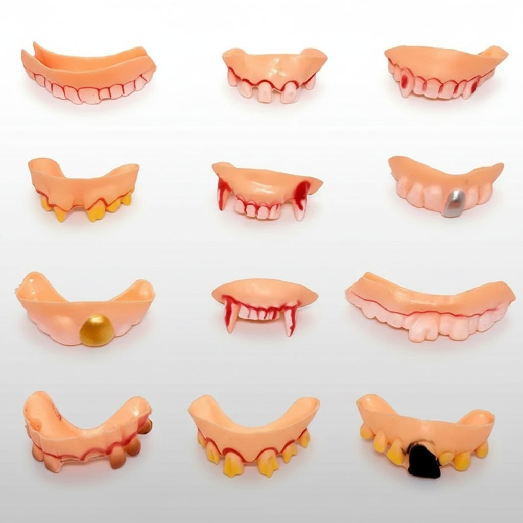 Halloween Fake Teeth Partials with Multiple Options for Vampire Fangs Party Costume