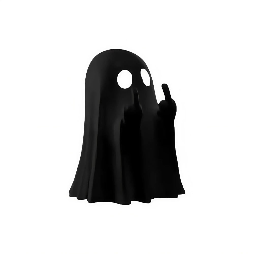 Halloween Ghost Decor Tabletop Figurine with Middle Finger Flipping Hands Inflatable