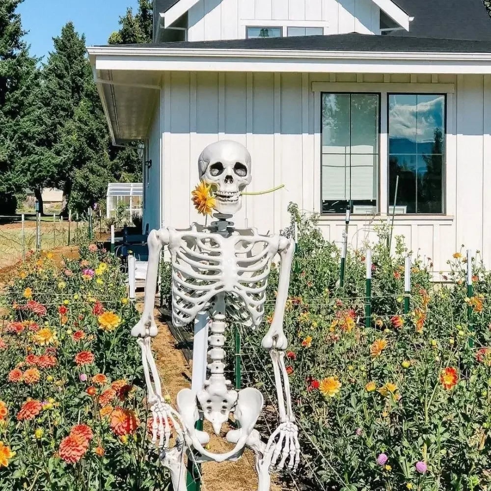 Halloween Giant Skeleton Decoration with Poseable Joints for Party and Outdoor Haunted House Display