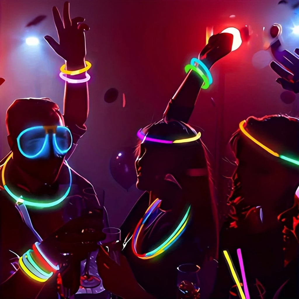 Halloween Glow Sticks Light for Party That in the Dark with Connectors for Bracelets and Necklaces