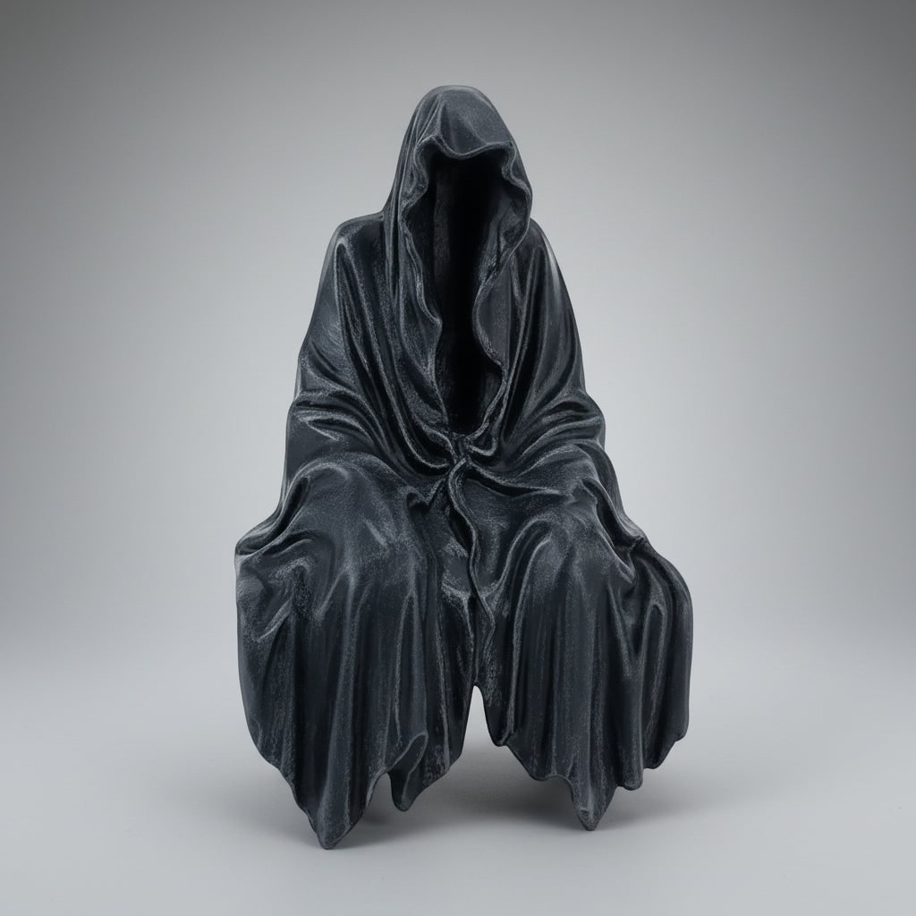 Halloween Grim Reaper Statue Spooky Gothic Resin Decoration for Haunted House Party