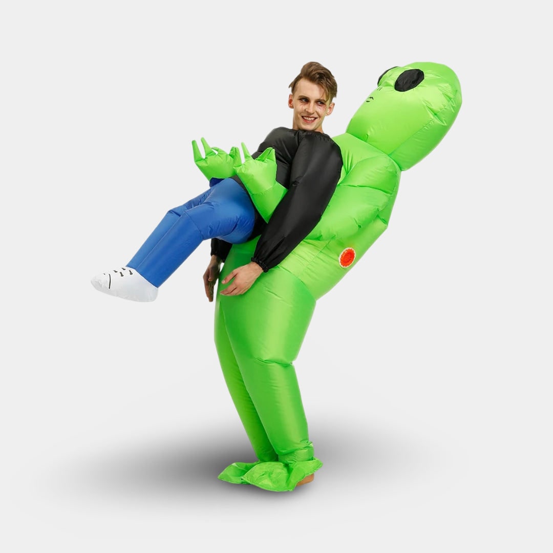 Halloween Inflatable Alien Costume Blow Up Party Outfit with Built-In Fan