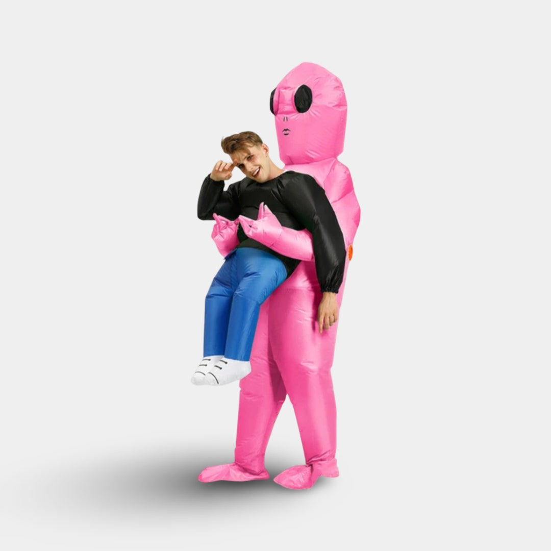 Halloween Inflatable Alien Costume Blow Up Party Outfit with Built-In Fan