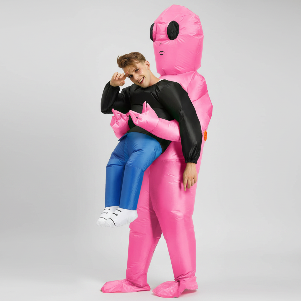 Halloween Inflatable Alien Costume with Dangling Legs and Air Blower Fan