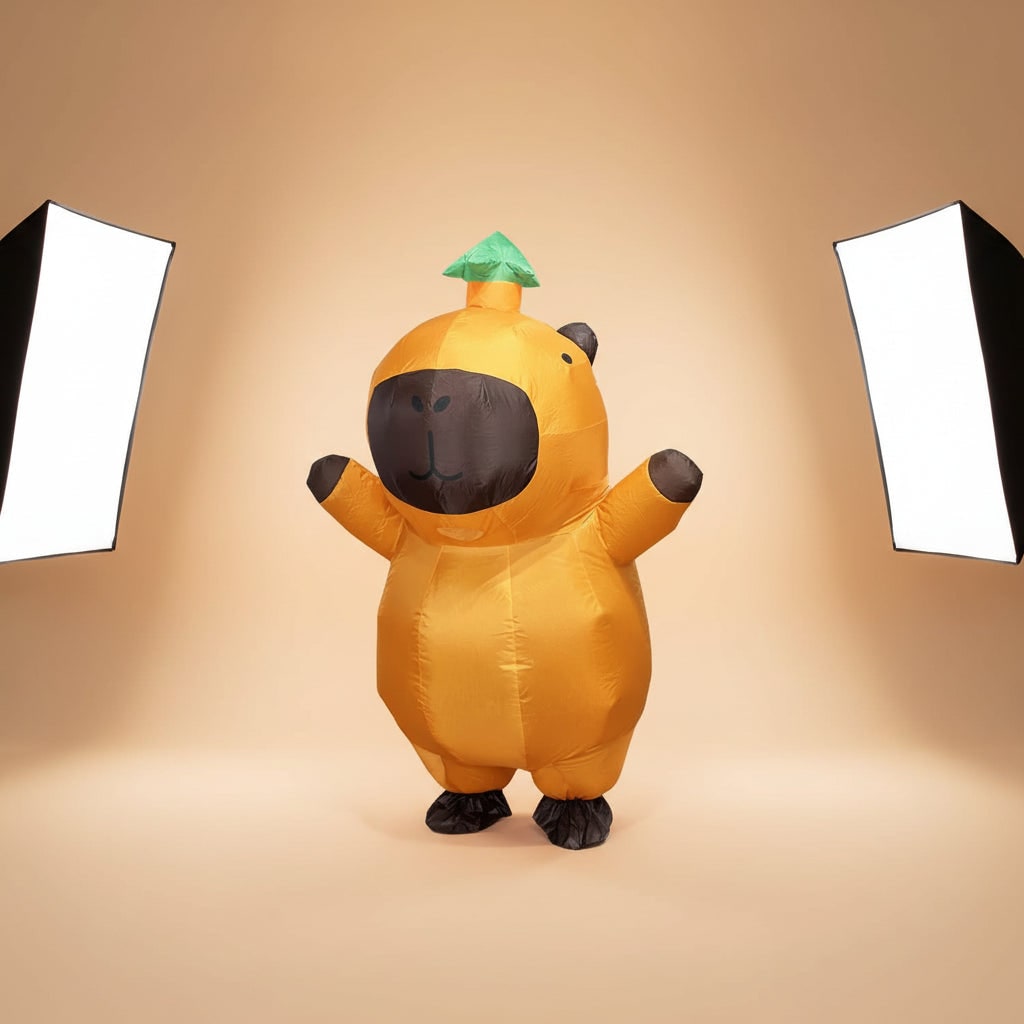 Halloween Inflatable Capybara Costume with Built-In Fan and Mesh Window