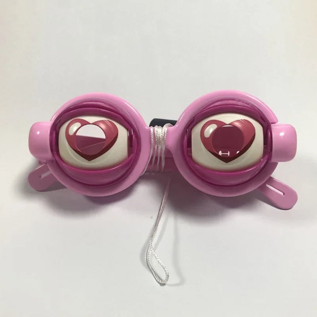 Halloween Novelty Crazy Eyes Glasses with Blinking Eyelids and Pull String for Party