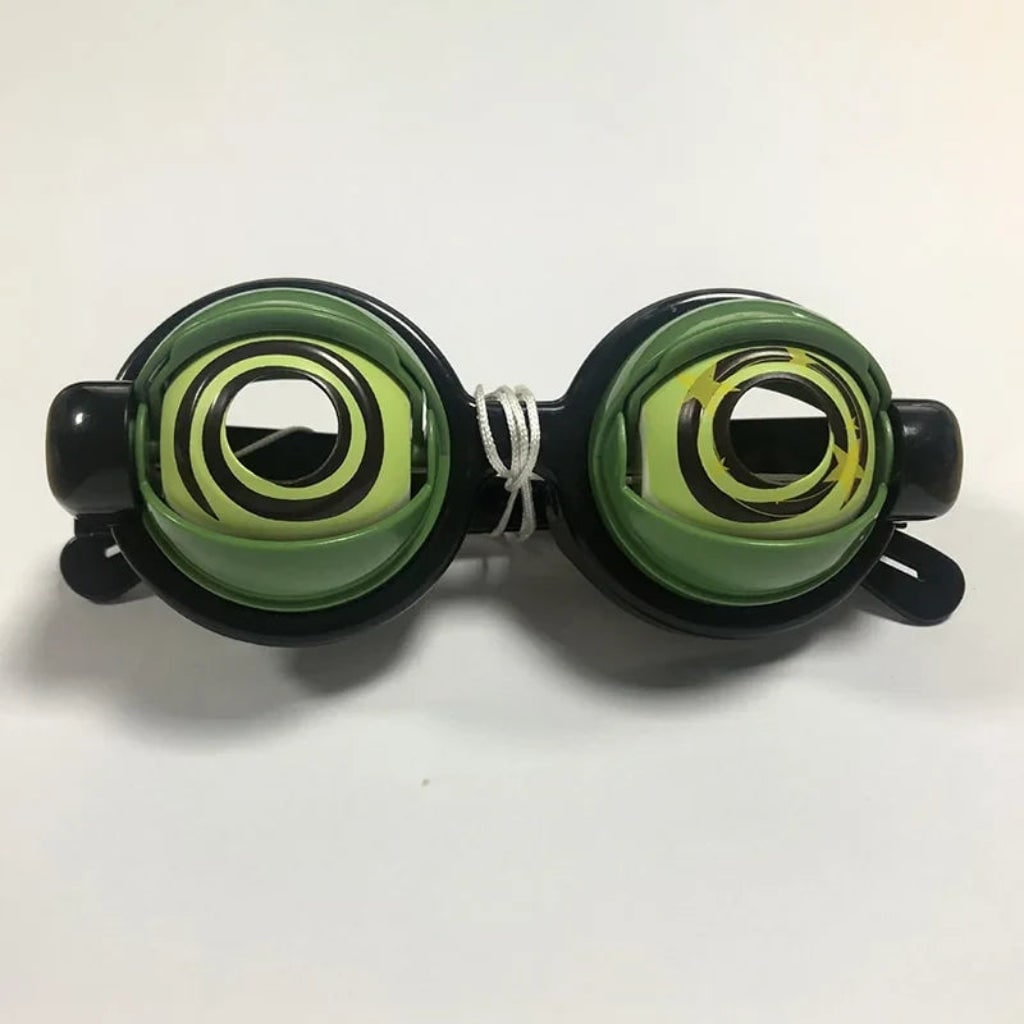 Halloween Novelty Crazy Eyes Glasses with Blinking Eyelids and Pull String for Party