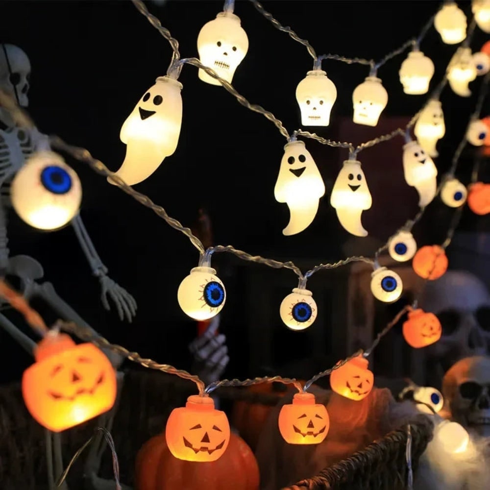 Halloween Outdoor String Lights LED Battery Operated for Patio Party Decoration