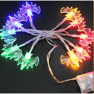 Halloween Outdoor String Lights LED Battery Operated with Pumpkin Ghost Bat Skull Eyeball Covers 10
