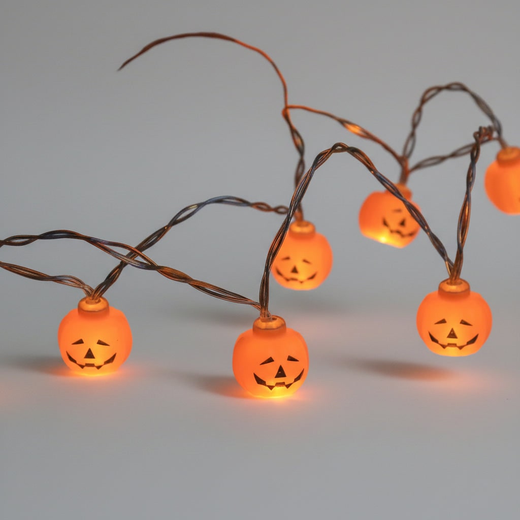 Halloween Outdoor String Lights with Battery LED and Spooky Decorative Covers for Patio Party