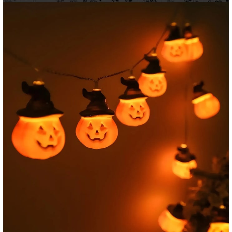 Halloween Outdoor String Lights with Battery Operated LED for Patio and Yard Decoration