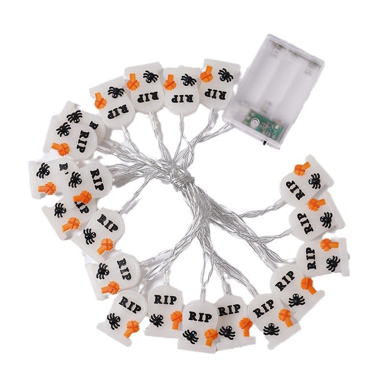Halloween Outdoor String Lights with Battery Operated LED for Patio and Yard Decoration