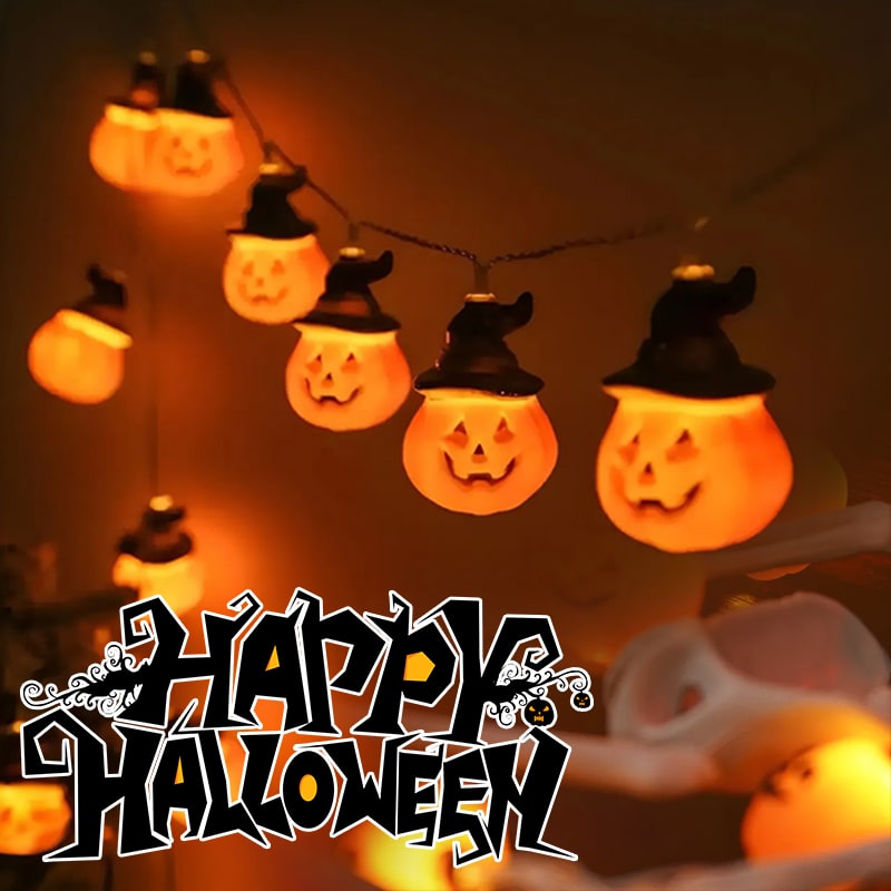 Halloween Outdoor String Lights with Battery Operated LED for Patio and Yard Decoration