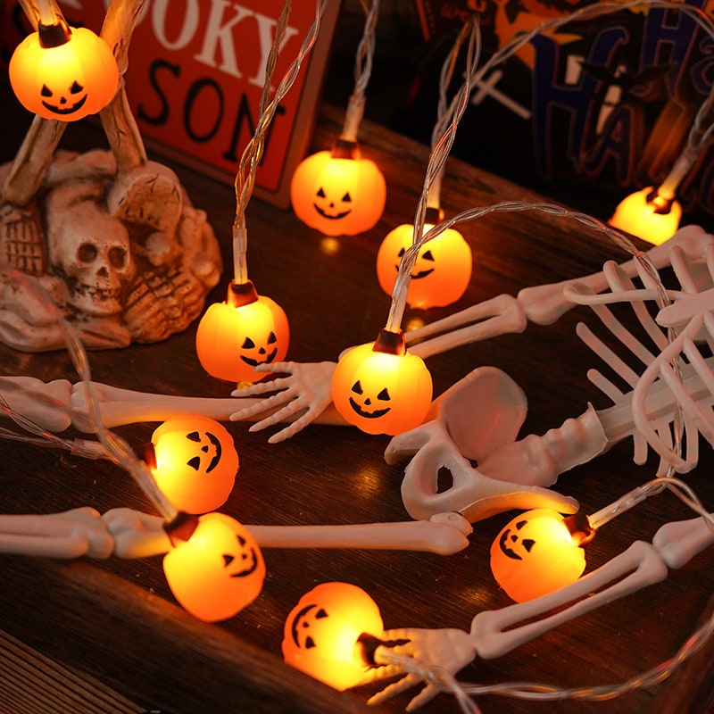 Halloween Outdoor String Lights with Battery Operated LED for Patio and Yard Decoration