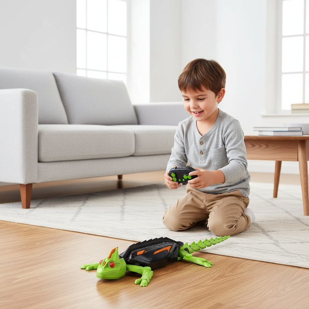 Halloween Remote Control Spider Toy with Glowing LED Eyes and Wall Climbing