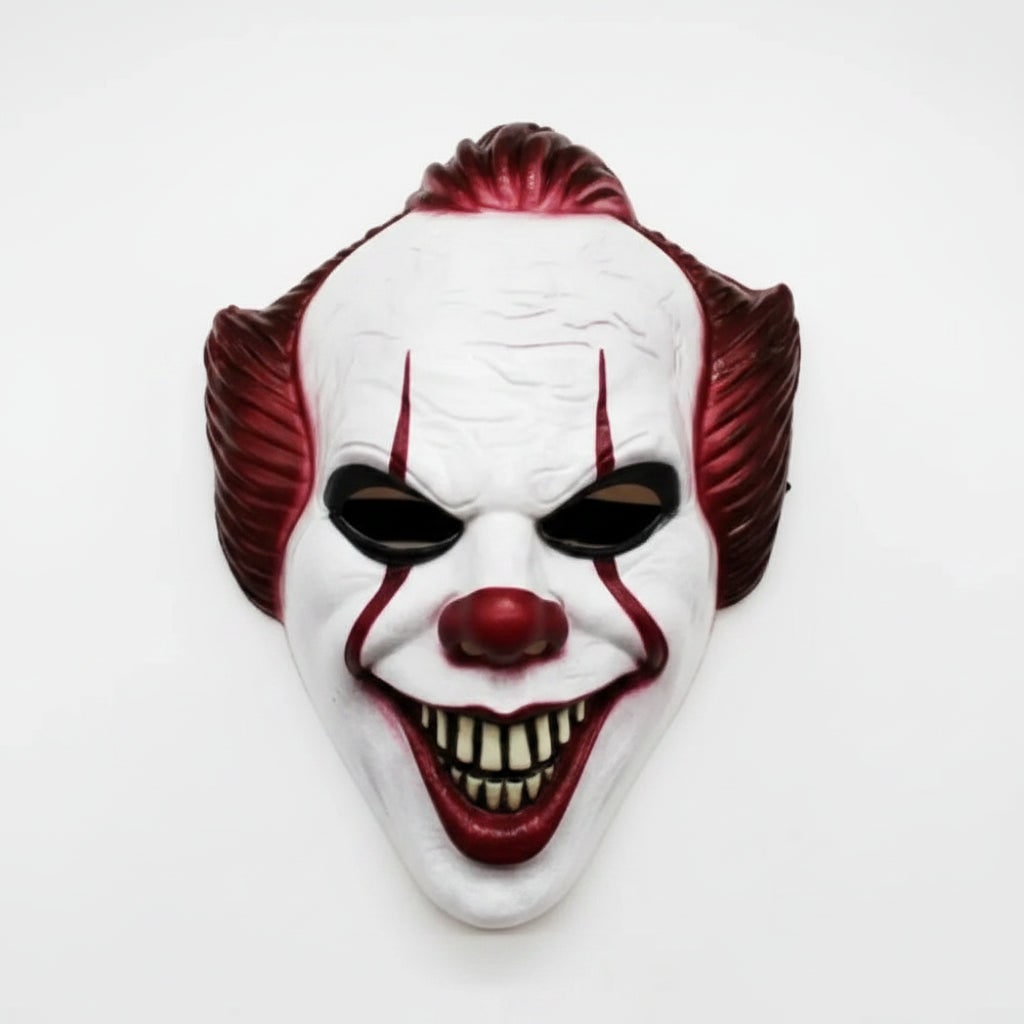 Halloween Scary Creepy Clown Costume Mask with Sinister Grin for Party and Haunted House