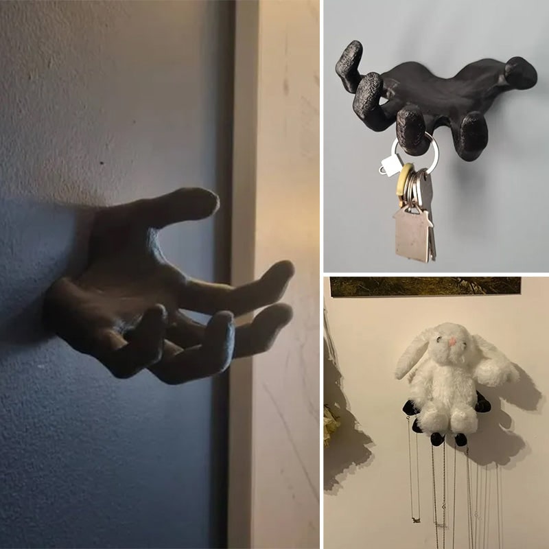 Halloween Scary Hand Wall Hook for Coats and Jackets with Key Holder Chain