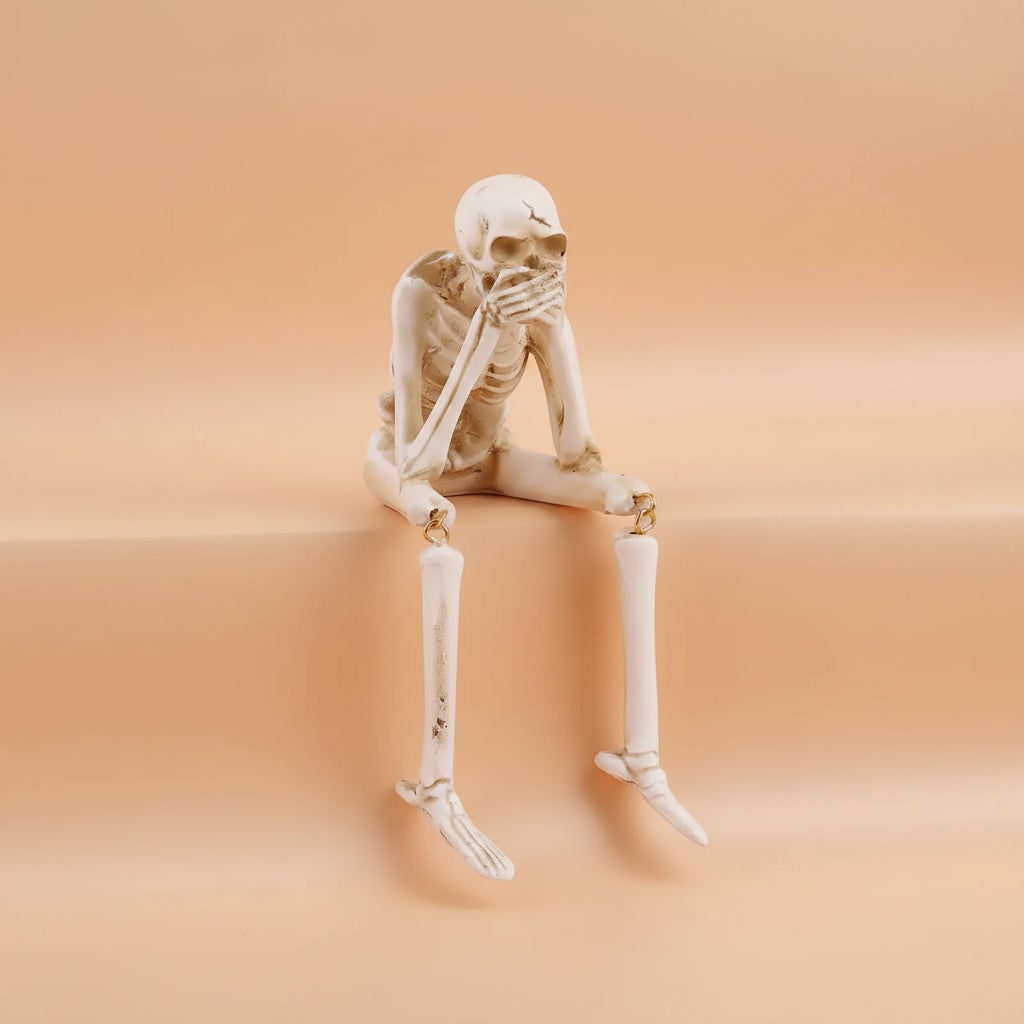 Halloween Decorations Home Decor Skeleton Shelf Sitter Set of 3 with Dangling Legs for Mantel