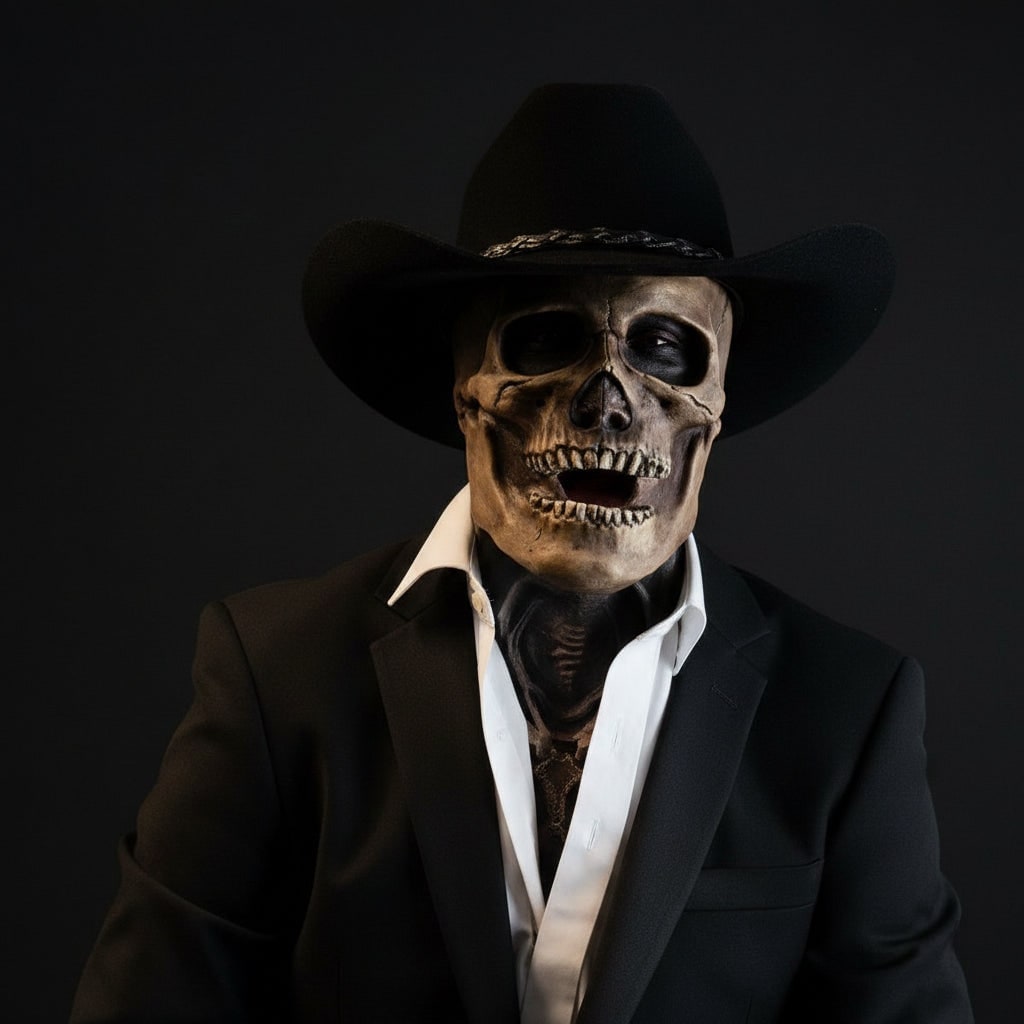 Halloween Skull Mask with Skeleton Chest Plate and Exposed Brain for Scary Party