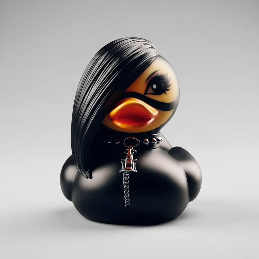 Halloween Spooky Rubber Duck Squishy Bath Gothic Decoration Devil and Spiked Collar
