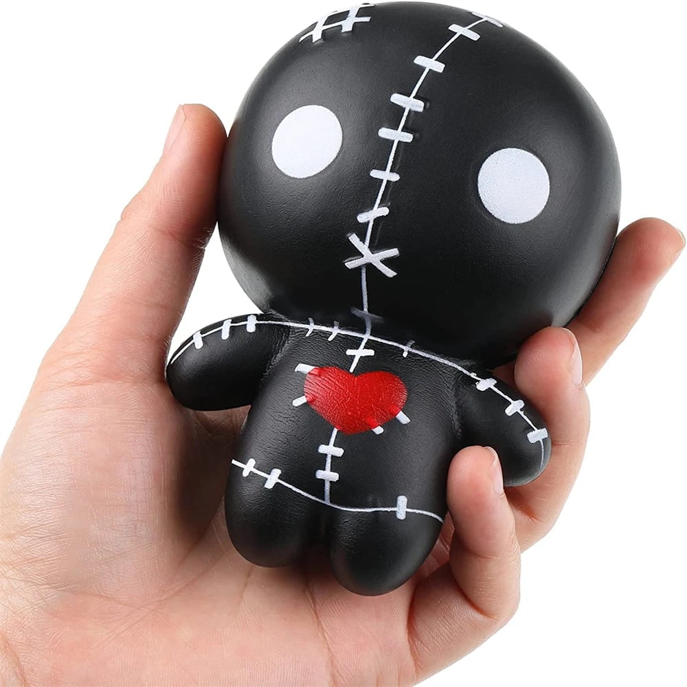 Halloween Squishy Toy Slow Rising Voodoo Doll with Stitched Details for Stress Relief Party Favors