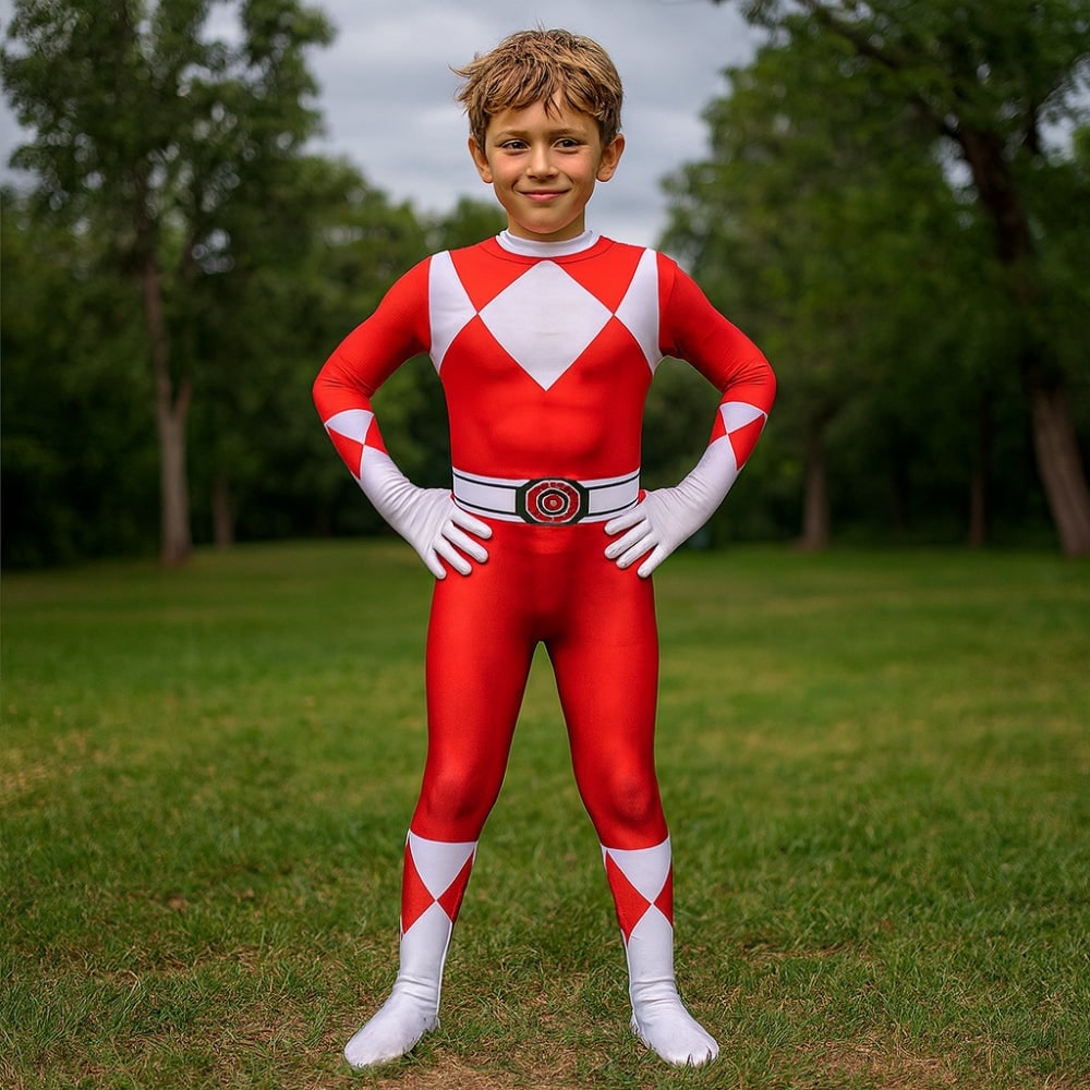 Halloween Superhero Park Ranger Costume Jumpsuit with Mask